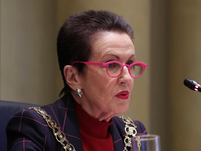 Mayor of Sydney City Clover Moore addresses council. Jane Dempster/The Australian