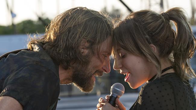 Bradley Cooper and Lady Gaga in a scene from film A Star is Born