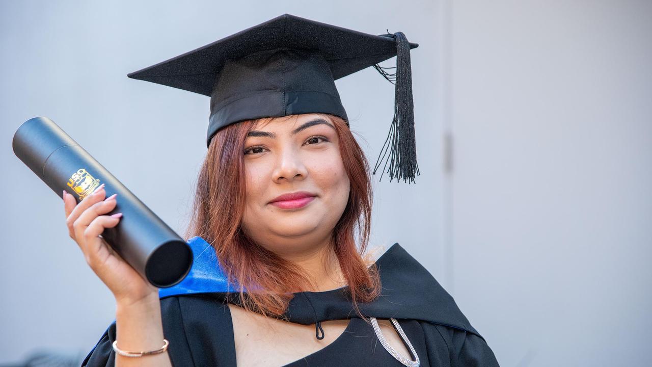 Sabina Shrestha, Bachelor of Nursing. UniSQ graduation ceremony at Empire Theatre, Tuesday June 27, 2023.