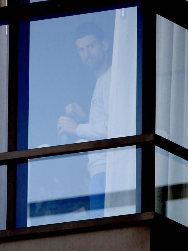 The tennis superstar is quarantining at the Majestic M Suites in North Adelaide. Picture: NCA NewsWire/Naomi Jellicoe