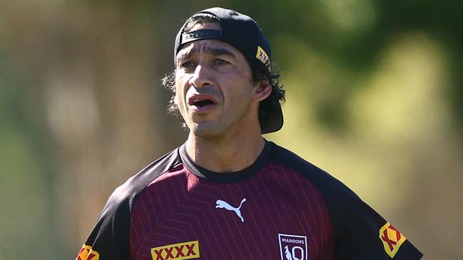 GOLD COAST, AUSTRALIA - JULY 08: Assitant coach Johnathan Thurston during a Queensland Maroons State of Origin training session at Sanctuary Cove on July 08, 2023 in Gold Coast, Australia. (Photo by Chris Hyde/Getty Images)