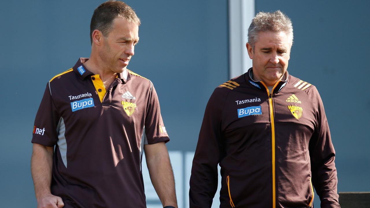 Alastair Clarkson and Chris Fagan. Photo: Michael Willson/AFL Media