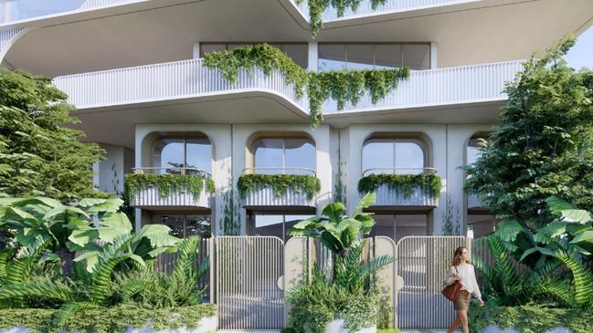 Artist impression of a tower proposed for Rainbow Bay's Eden Ave in Coolangatta