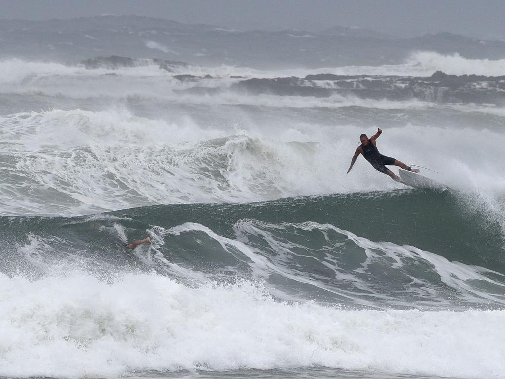 Big surf at Kirra Beach on the Gold Coast as wild weather batters southeast Queensland and northeast NSW. Picture: NCA NewsWire / Steve Holland