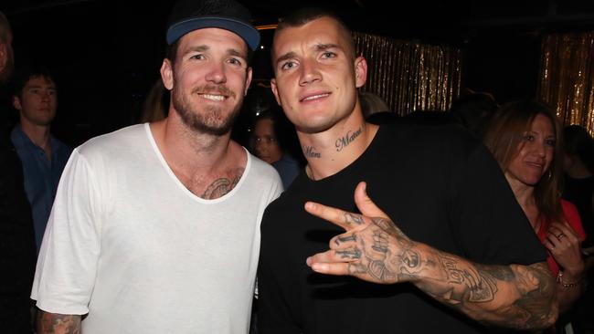 Dane Swan and Dustin Martin at Bond Bar. Pic: Rosanna Faraci