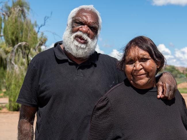 Patrick Nandy and Sarah Mangaraka at the Yipirinya School shares their concerns about the ongoing circumstances in Alice Springs. on March 30, 2024. Picture: Pema Tamang Pakhrin