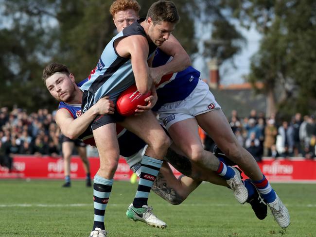 Aberfeldie star Luke Blackwell in action in last year’s grand final. Picture: Mark Dadswell