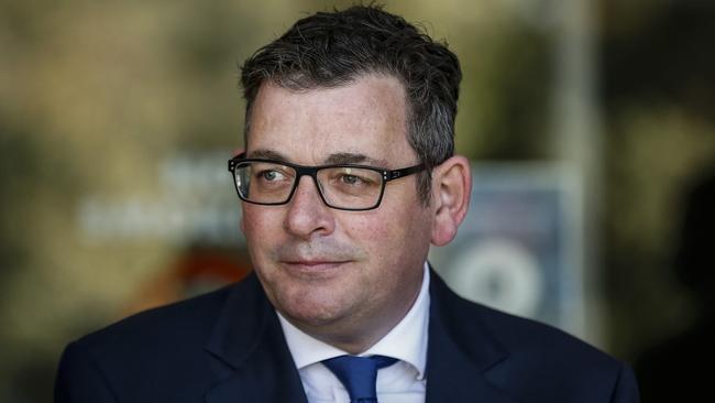 Victorian Premier Daniel Andrews speaks to the media outside Parliament House. Picture: Darrian Traynor/Getty Images