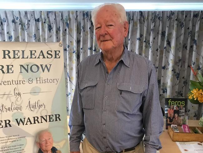 Peter Warner during his book launch at Feros Care Wommin Bay.