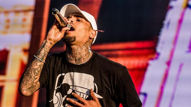 Chris Brown performing in Budapest, Hungary on July 7, 2016