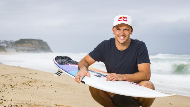 Australian surf star Julian Wilson pictured at Merewether Beach. Picture: Dylan Robinson