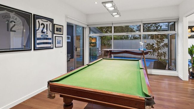 A games room is one of several living areas.