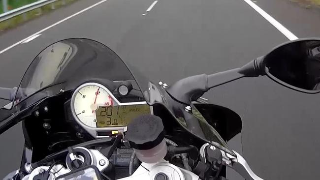 A Pacific Paradise man has been fined $17,000 and lost 93 demerit points after allegedly driving a motorbike in excess of 200km/h on Sunshine Motorway.