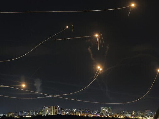 Israeli Iron Dome air defense system fires to intercept a rocket fired from the Gaza Strip into Ashkelon. Picture: AP/Avi Roccah