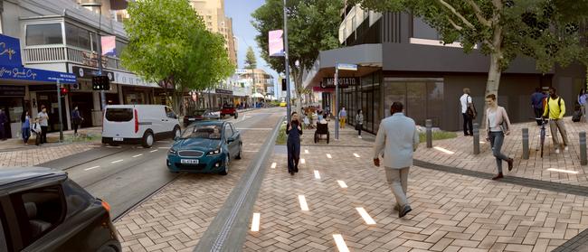 An artist's impression of the proposed Durham Street closure, looking west along Jetty Road. Picture: Supplied