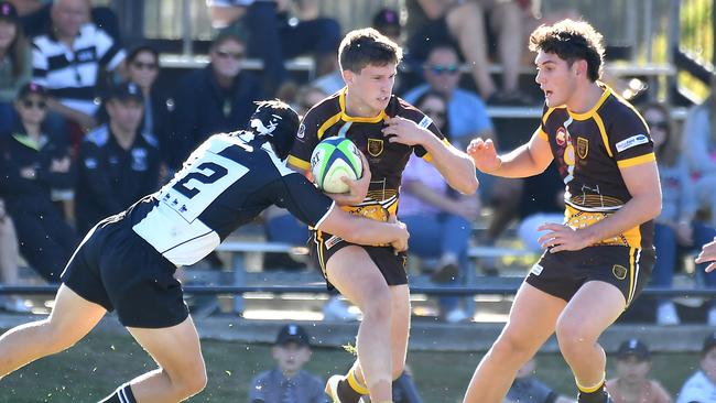 Padua College player Kyan Mitchell AIC First XV rugby between Iona College and Padua College. Saturday May 20, 2023. Picture, John Gass