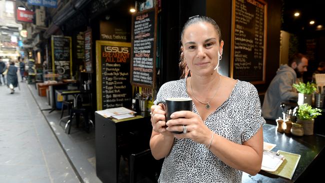 Joanna Brewer, owner of Issus cafe in Melbourne. Picture: Andrew Henshaw