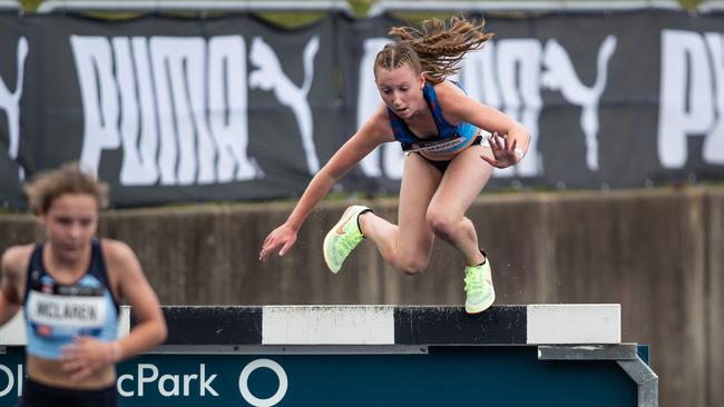 Grace McMahon from Croydon Park who had a nasty fall at the water jump.