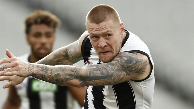 Jordan De Goey has the ability to win games off his own boot. Picture: Darrian Traynor/AFL Photos/via Getty Images