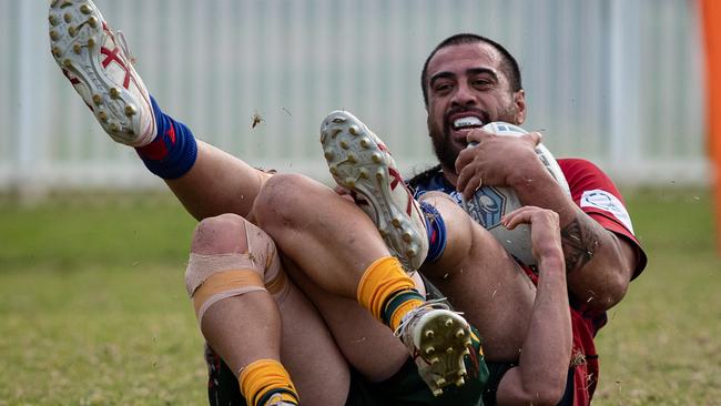 Aaron Teariki scores a try for Collies.