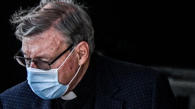 Cardinal George Pell at Rome's Fiumicino airport last week. Picture: AFP