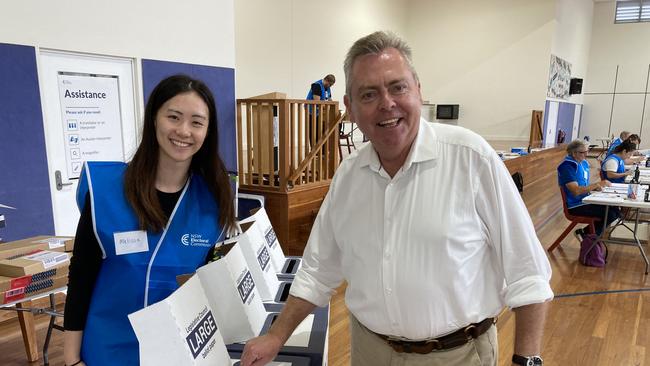 Anthony Roberts voting in the north shore at Lane Cove