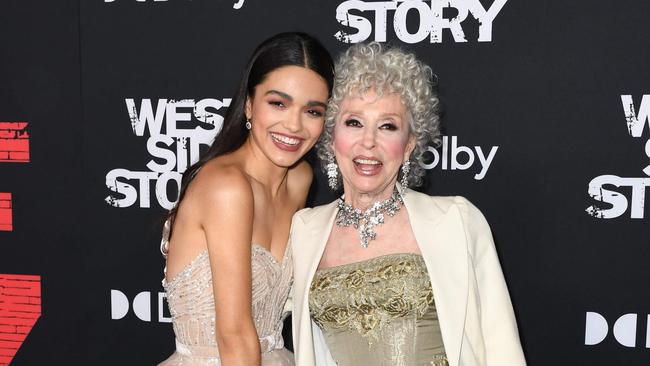 Rachel Zegler and Rita Moreno at the Los Angeles premiere of West Side Story. Picture: AFP