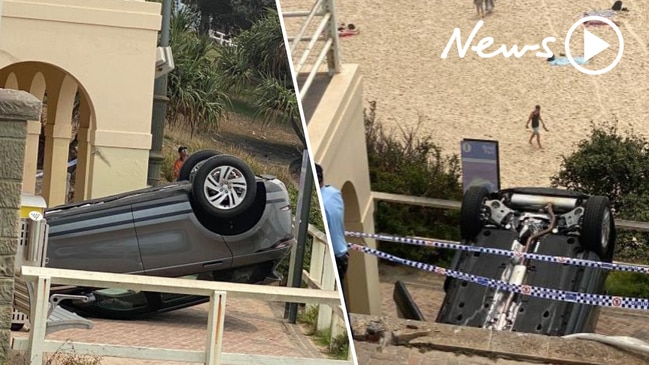 Car rolls down cliff after accident at Bondi Beach