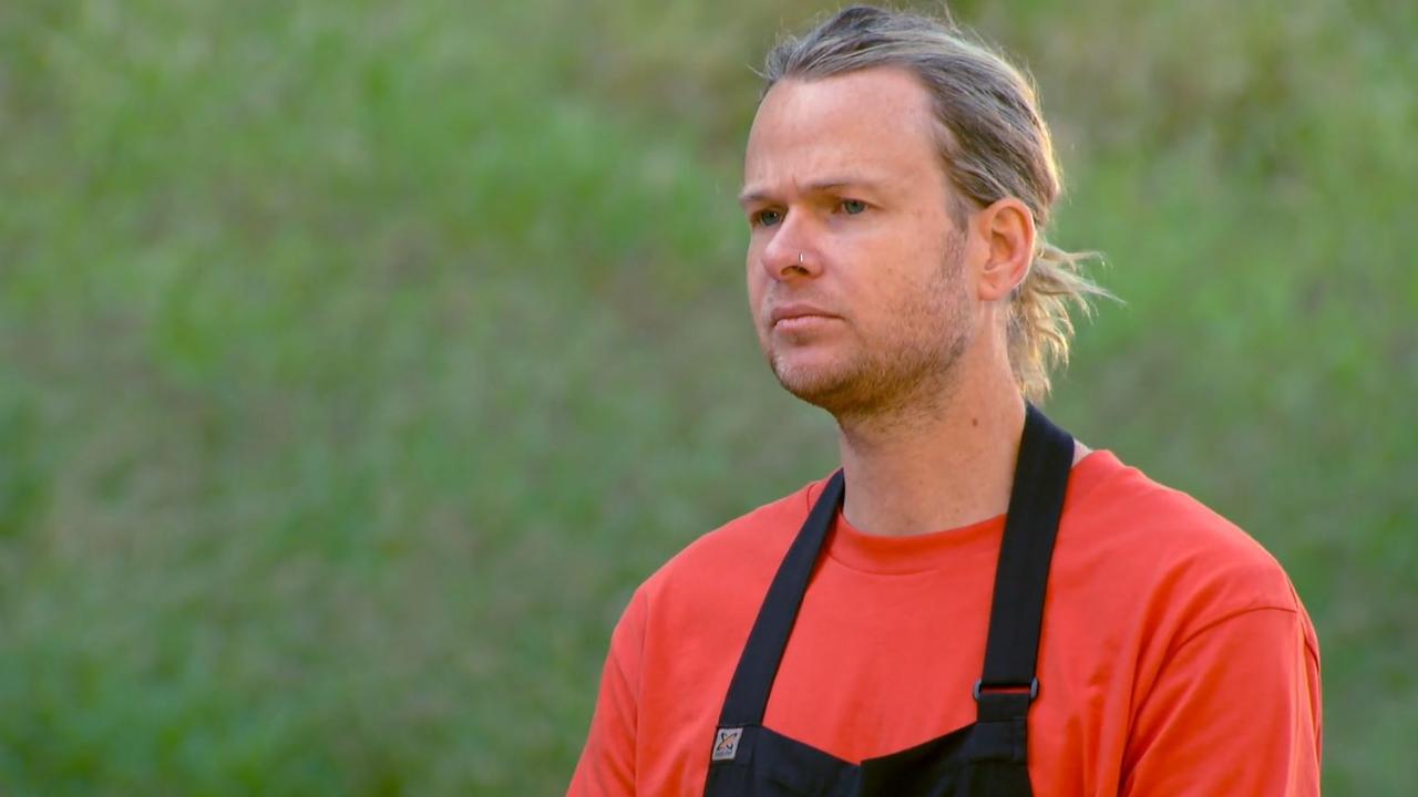 Pete gets incredibly emotional over the ritual. Picture: Channel 10