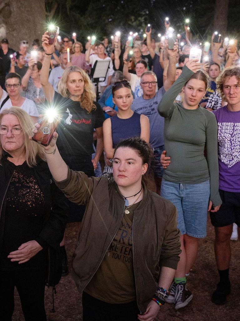 Ballarat community members holding a vigil for the missing mum. Picture: Mark Stewart