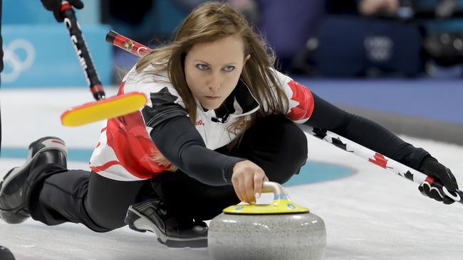 Canada's skip Rachel Homan in action against Denmark. Photo: AP