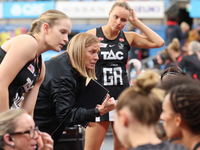 Trouble at the Magpies continues to brew with their crushing defeat by the Swifts. Picture: Jenny Evans/Getty Images