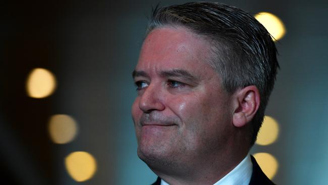 Minister for Finance Matthias Cormann addresses media at the Mural Hall in Parliament House in Canberra, Thursday, 4 July, 2019. Independent Senator Jacqui Lambie has thrown her support behind the federal government's income tax cuts, gauranteeing the $158bn package will become law.  (AAP Image/Sam Mooy) NO ARCHIVING