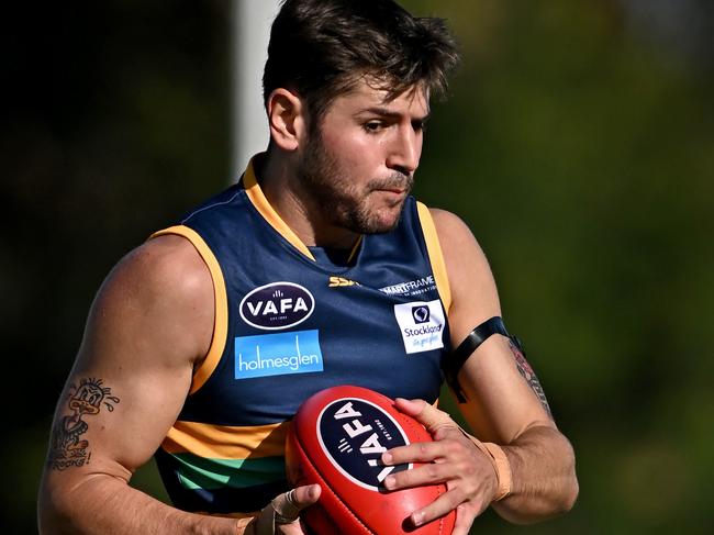 St KevinsÃ Michael Pisker during the VAFA Old Melburnians v St Kevins football match at Elsternwick Park in Brighton, Saturday, April 29, 2023. Picture: Andy Brownbill