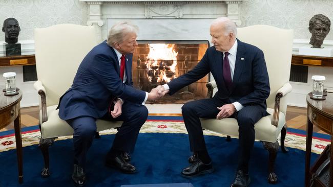 US President Joe Biden meets with US President-elect Donald Trump in the Oval Office of the White House in Washington, DC on November 13. Picture: AFP