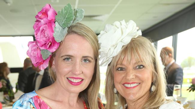 Commonwealth Games Minister Kate Jones at a Melbourne Cup function with Deputy Mayor Donna Gates. Picture Mike Batterham