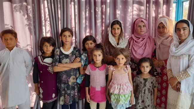 The orphans posing together in Kabul before they made their way to Pakistan. Picture: Supplied