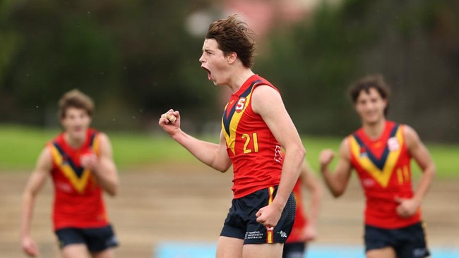 Mattaes Phillipou celebrates a goal. Picture: Getty Images