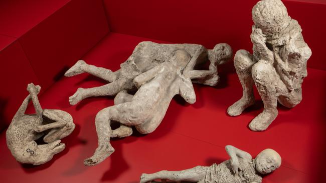 Copies of casts of victims of Mt Vesuvius’ eruption. Picture: George Serras/National Museum of Australia.