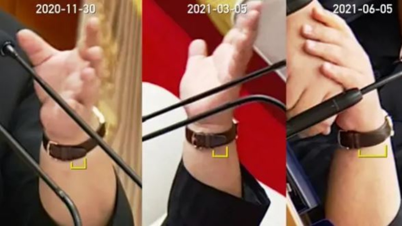 Such is the secrecy in North Korea, even the length of Kim Jong-un’s watch strap is the subject of speculation. Picture: KCTV, edited by NK News