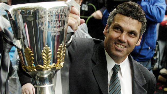 Mark Williams is all smiles with the 2004 Premiership Cup.