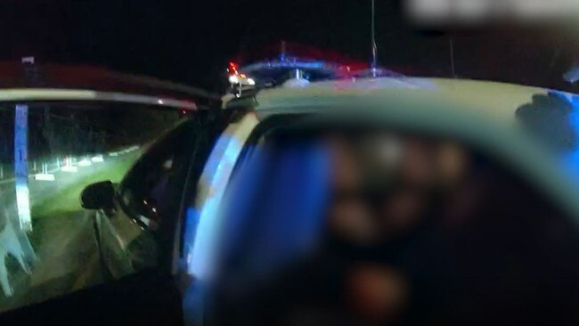 Men being arrested over an alleged attempted armed robbery in Coomera on Saturday night. Picture: Qld Police