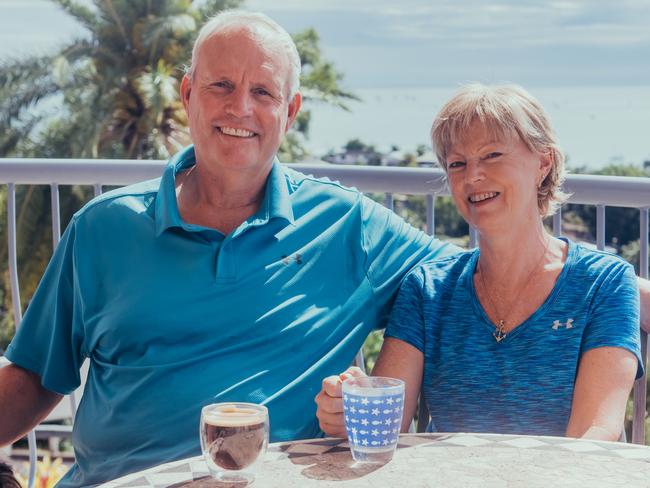 Lynne Norton with husband Steve.  An Australian-first brain cancer treatment based in Brisbane is giving people with terminal cancer - who with traditional treatment would struggle to live to Christmas -  hope that they can spend years with their families - Picture: Robyn Bonner