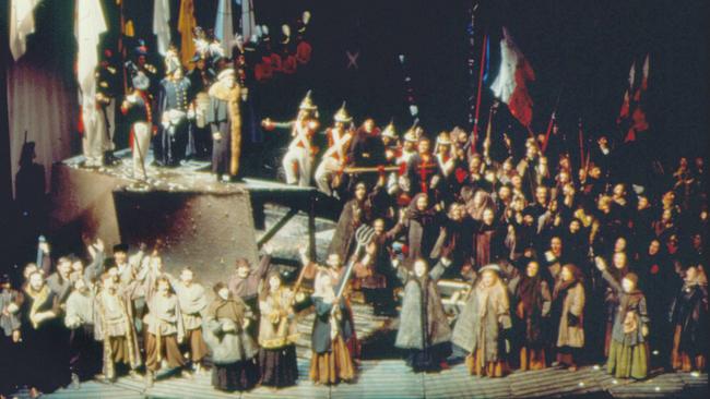 Almost a month before the Opera House was declared officially open, the Australian Opera performed its first production of Prokofiev’s War and Peace on the brand new stage. Picture: Opera Australia