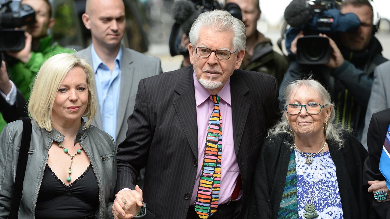 Veteran entertainer Rolf Harris arrives with daughter Bindi (left) and wife Alwen at Southwark Crown Court, London where he faces charges of alleged indecent assaults on under-age girls. Picture: Anthony Devlin/PA Images via Getty Images