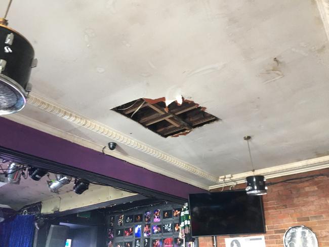 Water damage caused in the ceiling of The Brunswick Hotel