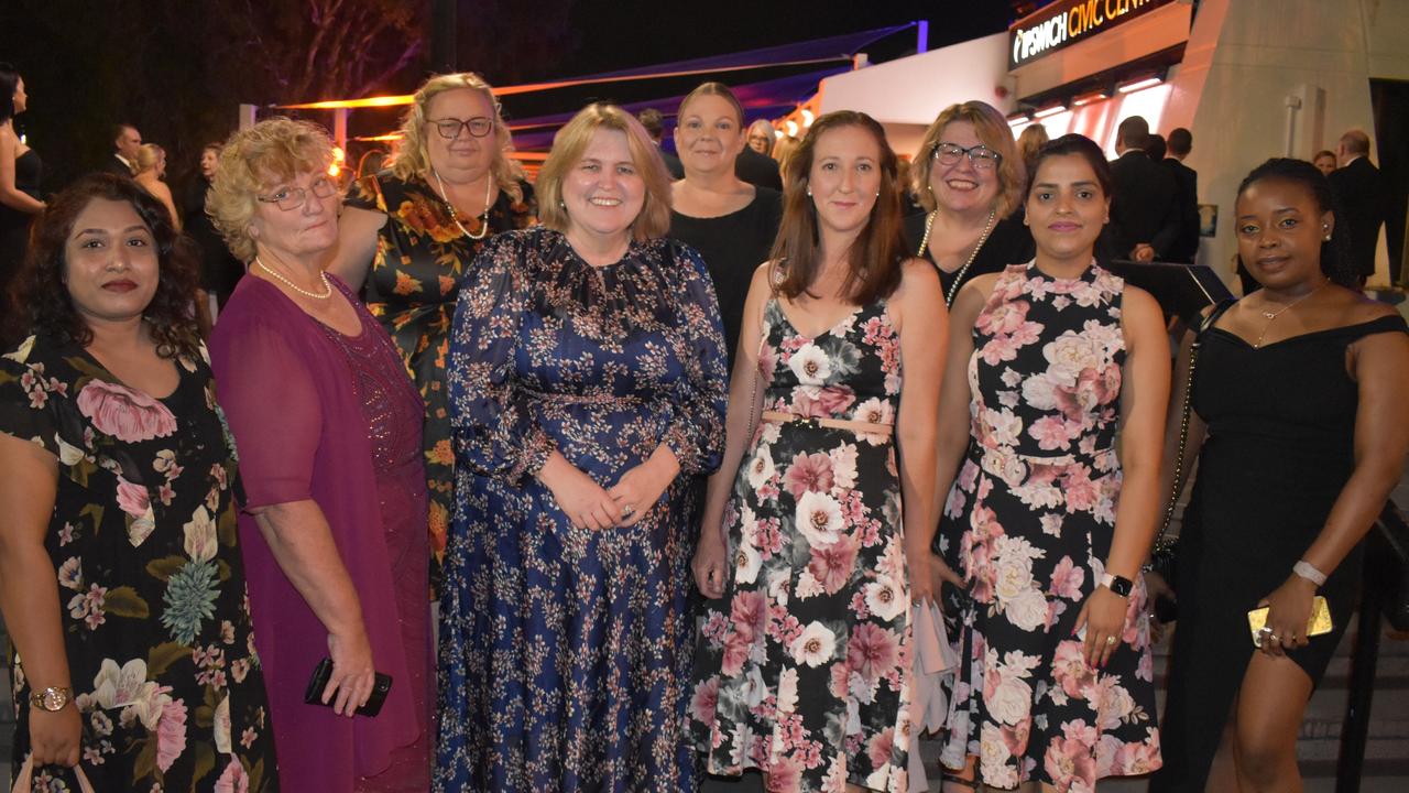 Gihon, Catherine, Tina, Lynette, Nicole, Renee, Susan, Emma and Tracy- Bundaleer Lodge Nursing Home. IHF Gala Dinner, April 22, 2023