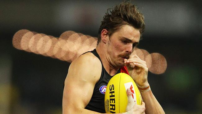 Joe Daniher is considering his future, but not because of injury issues he’s had in the last two seasons. Picture: Graham Denholm/AFL Photos/Getty Images.