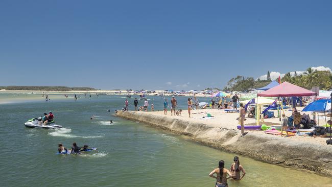 Cotton Tree beaches along the Maroochy River mouth are a favourite with families. Picture: Lachie Millard