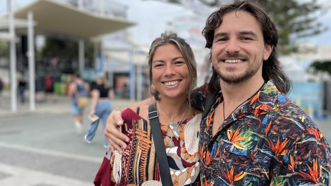 Belen Lisse, left, and Agustin Pagano, right, at the Caloundra Music Festival, 2022. Picture: Asa Andersen.